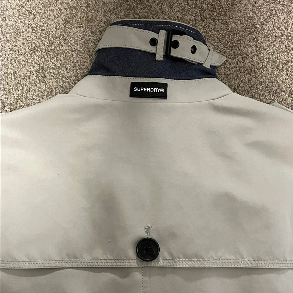 Superdry Premium Goods Cream Trench Coat - Picture 4 of 4